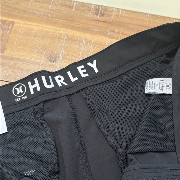 Hurley Black Flat Front Men's Shorts - Picture 2 of 3